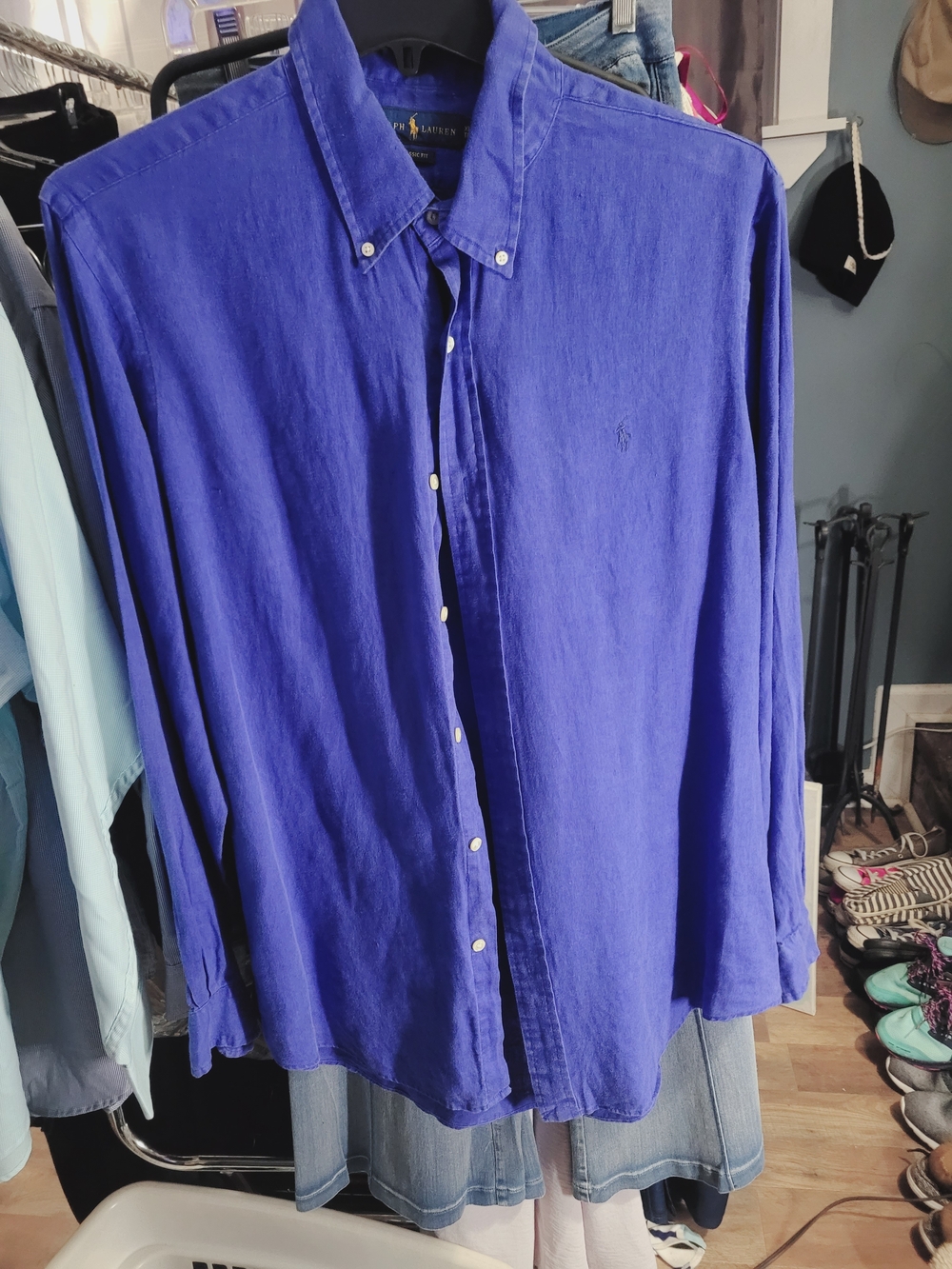 Ralph Lauren Men’s Button-Down Shirt — Cobalt Blue